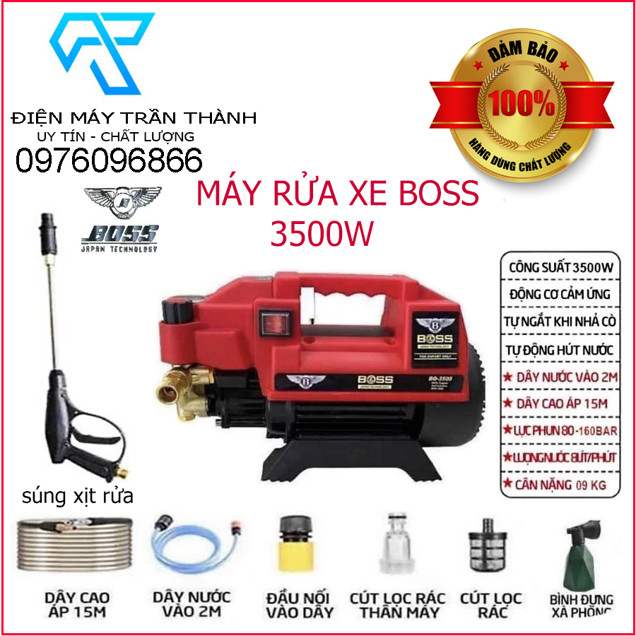 Máy rửa xe boss 3000w có chỉnh áp - kho máy huy phát