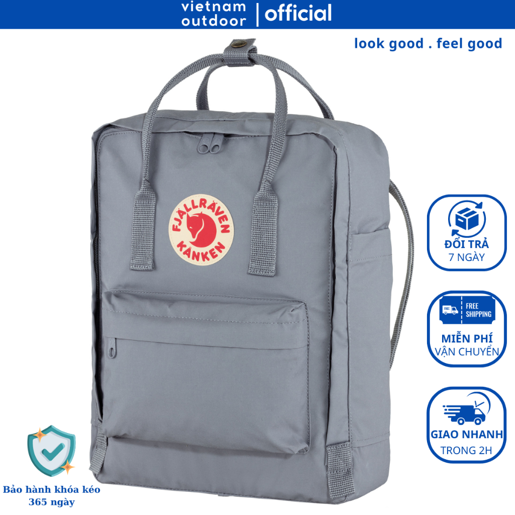 Balo Laptop Du Lịch FJALLRAVEN KANKEN CLASSIC Size Lớn Chống Thấm Nước Kháng Bụi Ngăn Chính Lớn