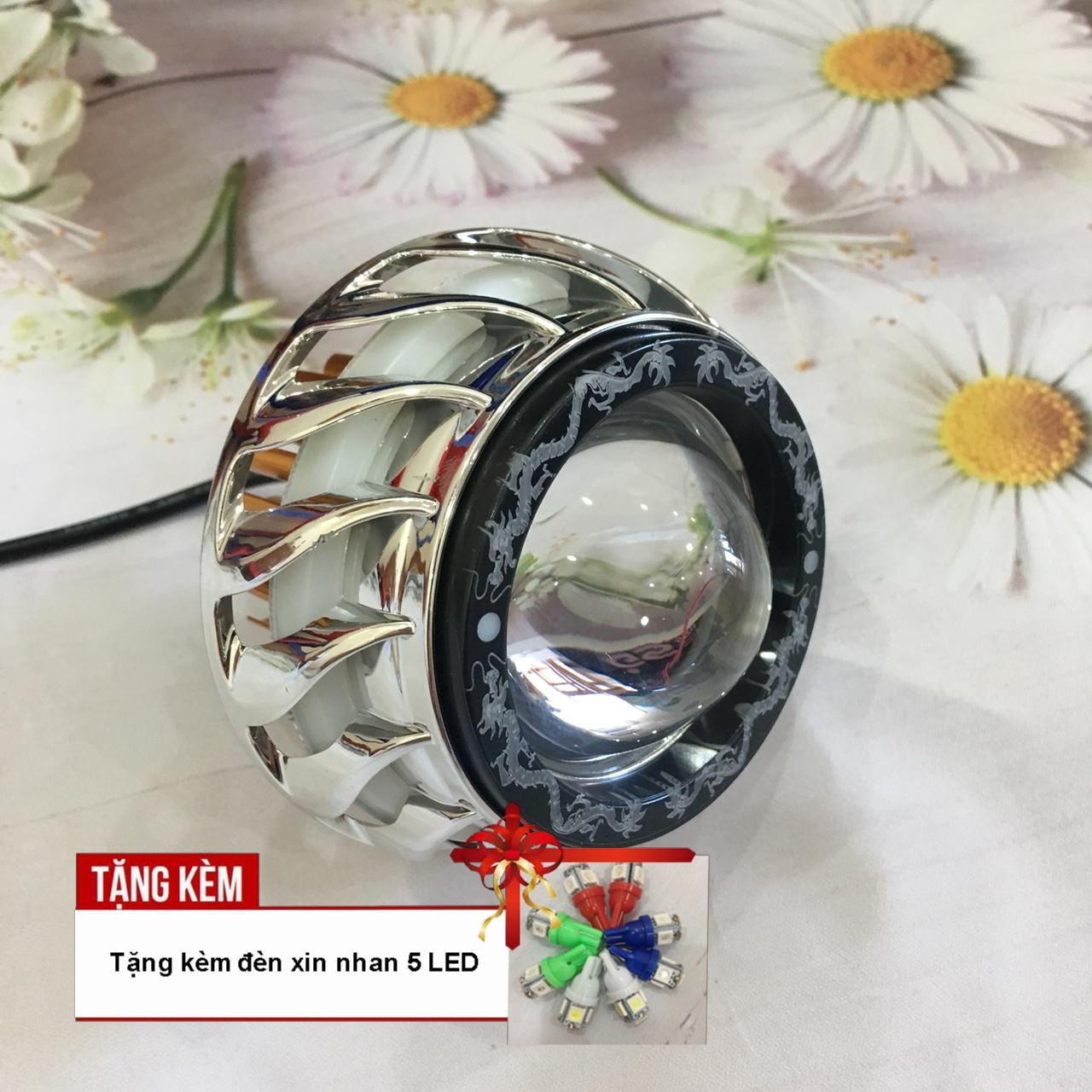 Đèn led u14 viền rồng đế tản nhiệt - 2 chế độ sáng siêu chất - tặng đèn xi nhan 5 led - a143