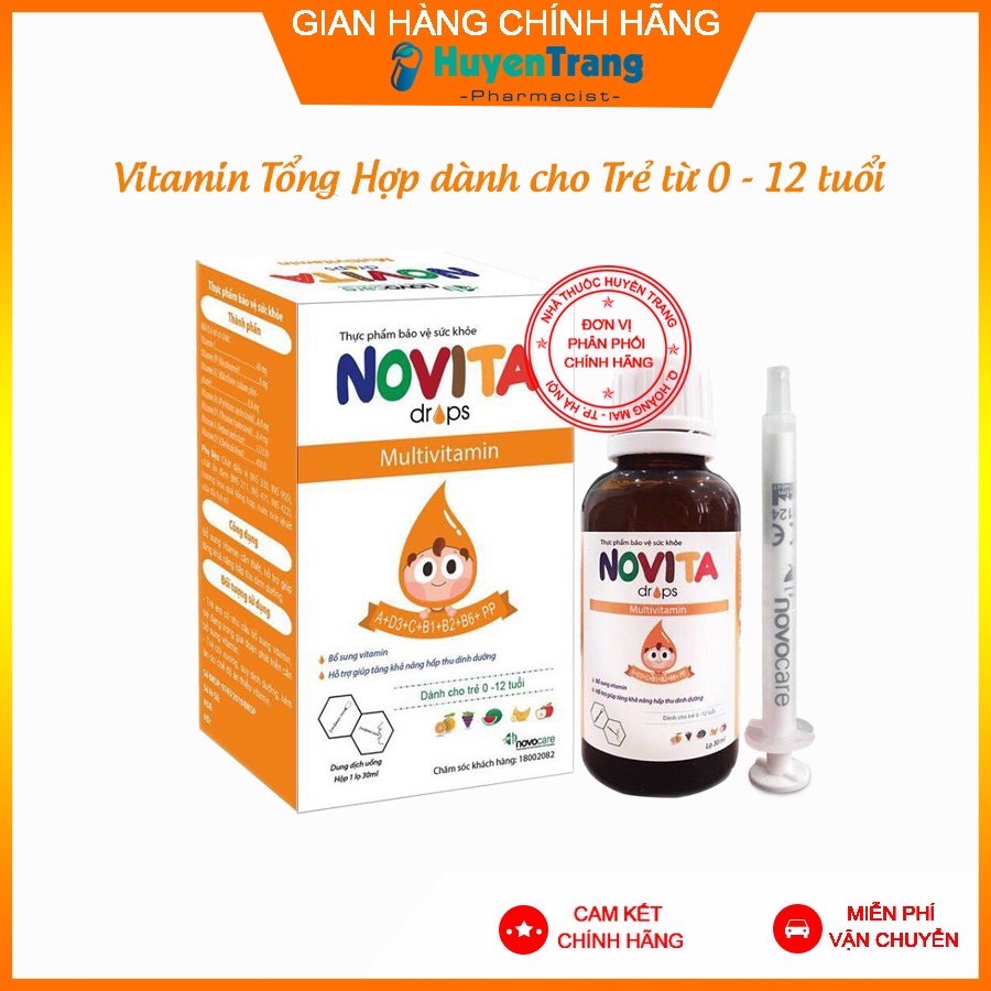✔️️️(Tặng quà xinh) Novita Drops - Vitamin tổng hợp tăng cường hấp thu dinh dưỡng cho bé yêu