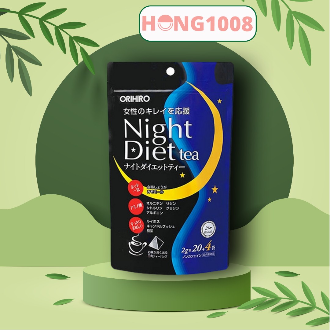 Trà giảm cân orihiro ban đêm night diet tea nhật bản túi 48g - shop hong1008