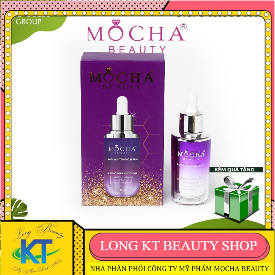 【Cửa Hàng Chính Hãng Mỹ Phẩm Mocha- Hàn Quốc】Serum Diệp Lục Trà Xanh Mocha Beauty (40ml) Căng cơ da bóng mịn màng đầy sức sống Dưỡng trắng da hồng hào Trẻ hoá và phục hồi da hư tổn Hỗ trợ da rỗ nâng cơ Se khít lỗ chân lông