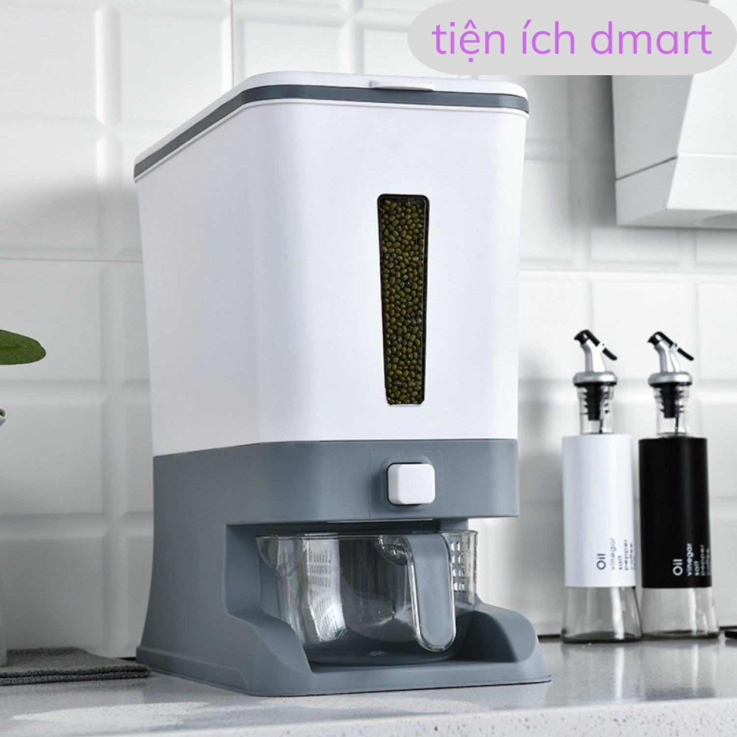 Thùng đựng gạo 12kg phòng cách nhật bản sang trọng, thùng đựng gạo thông minh chữ nhật