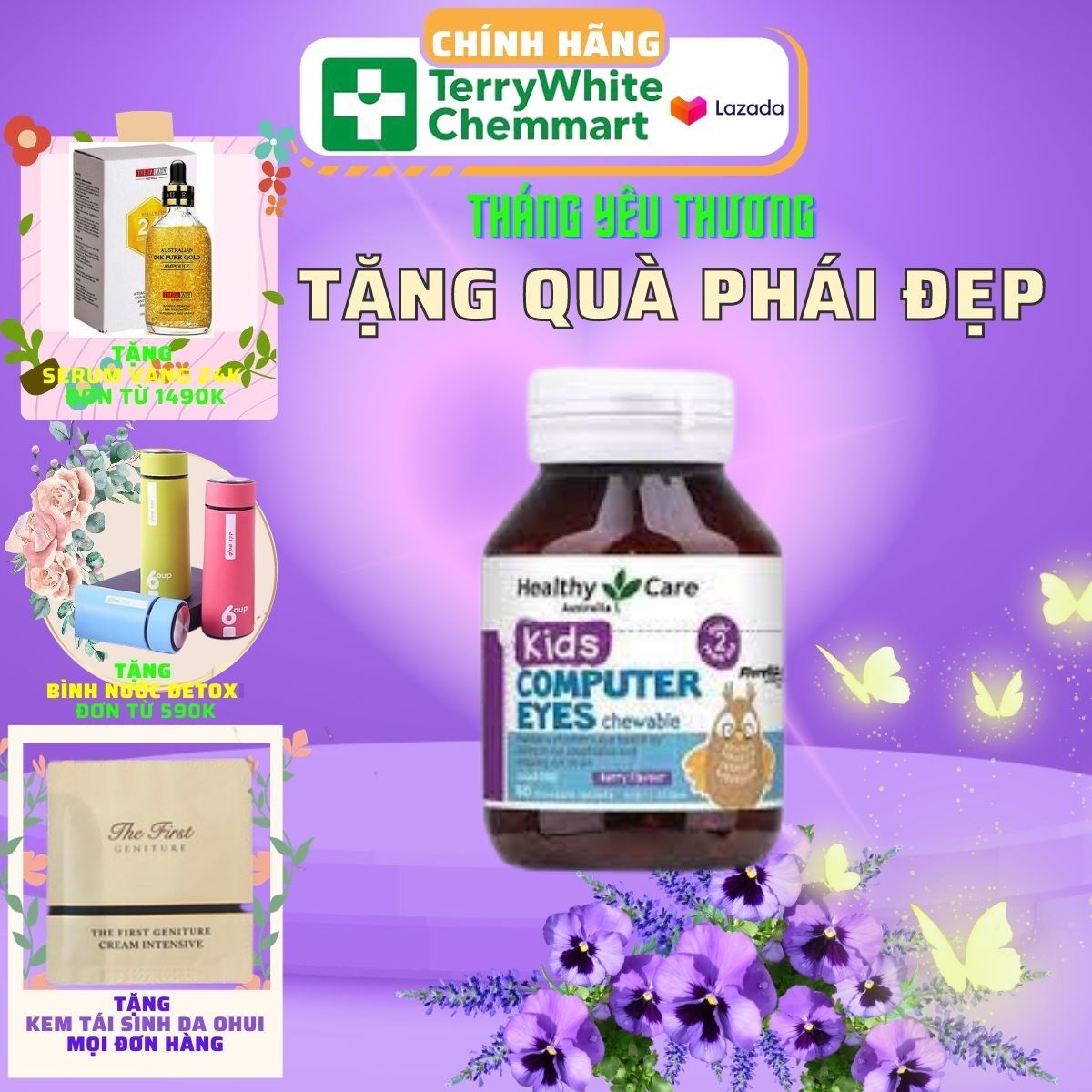 Viên nhai hỗ trợ mắt cho bé healthy care kids computer eyes - 60 viên