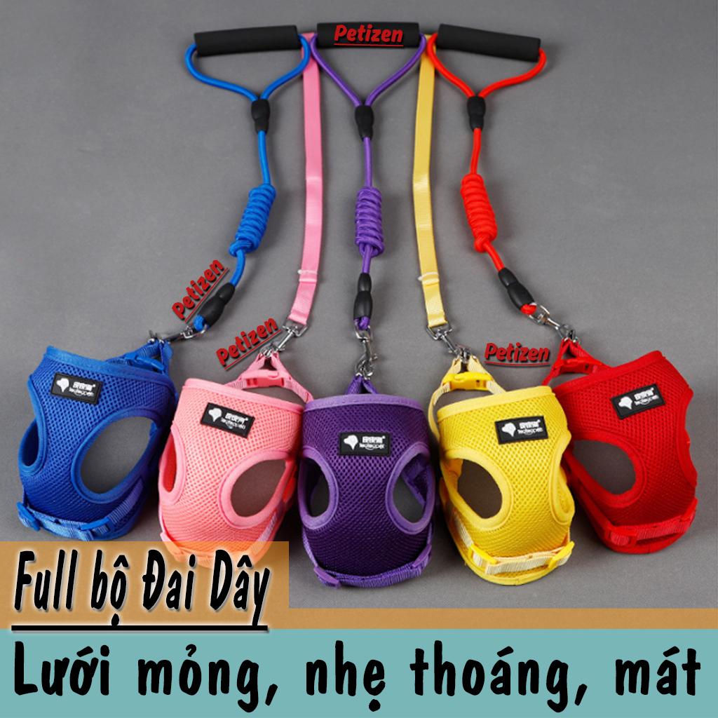 Bộ đai yếm lưới kèm dây dắt cho Chó Mèo từ 3-8Kg