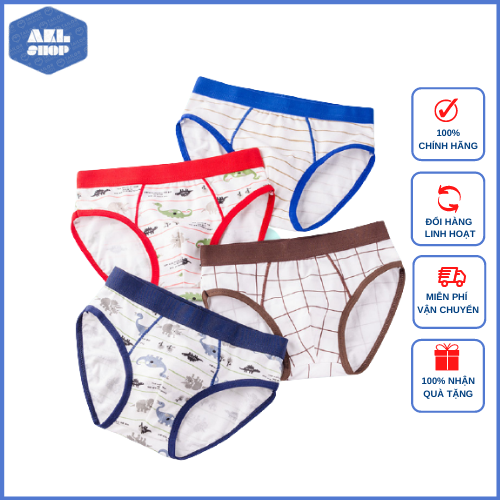 Quần lót bé trai, quần chíp bé trai tam giác 24kg đến 50kg, quần sịp cho bé trai hàng Quảng Châu hiệu BOMBAY chất cotton thoáng khí, hoạ tiết đáng yêu