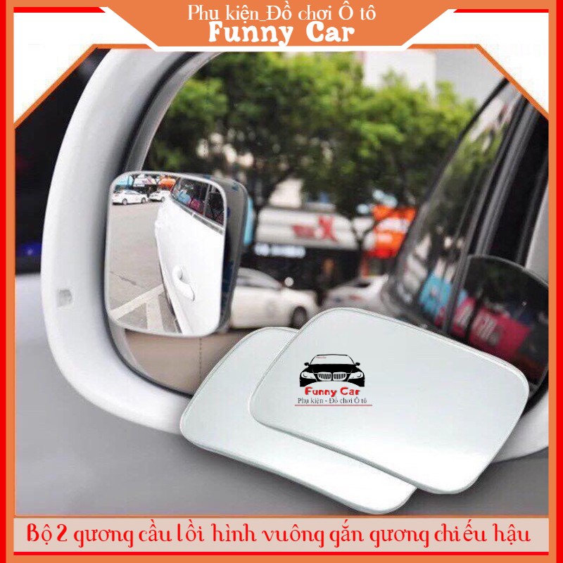 Bộ 2 Gương cầu lồi hình chữ nhật, Gắn trên Gương chiếu hậu Ô tô