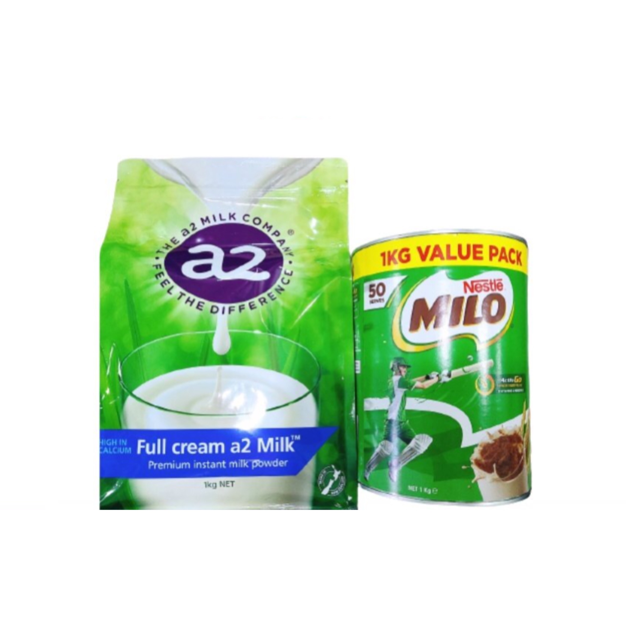 Sữa bột a2 nguyên kem 1kg + sữa bột milo 1kg