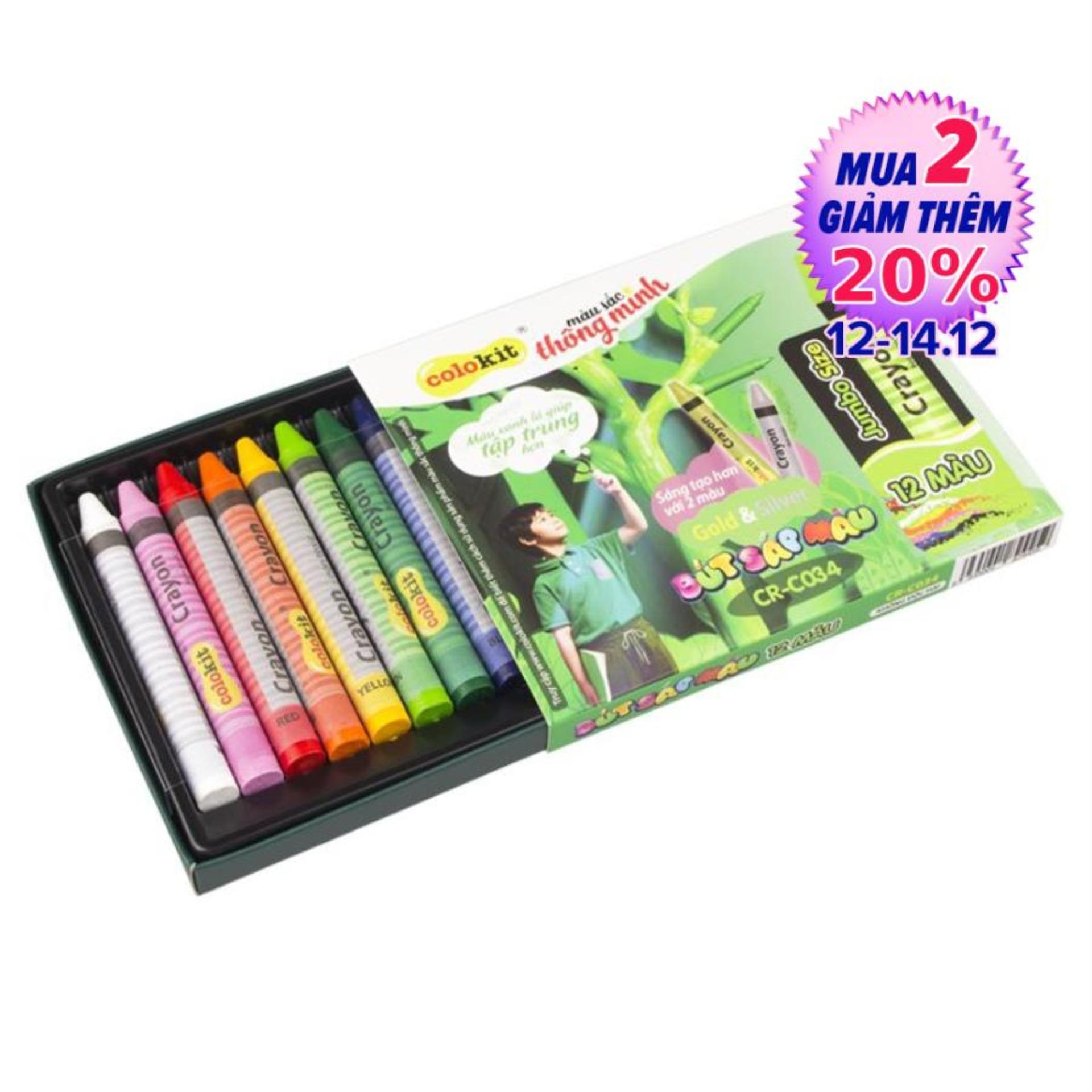 Combo 2 bút sáp màu jumbo colokit cr-c034
