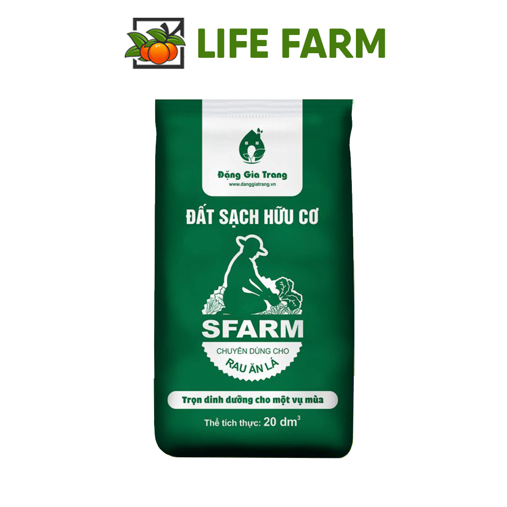 Đất sạch hữu cơ trồng rau sfarm cao cấp - bao 20dm3