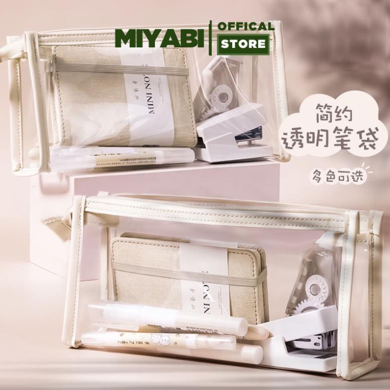 Túi đựng bút trong suốt cute - hộp bút cỡ lớn - túi đựng bút ngộ nghĩnh - MIYABI STORE