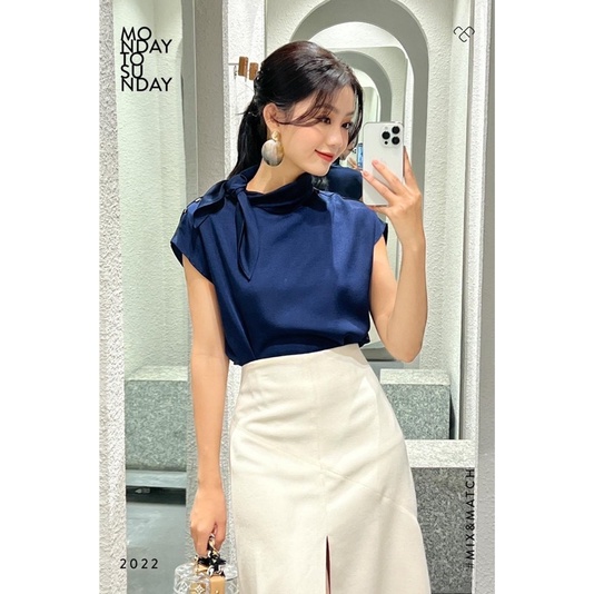 Áo lụa cột nơ cổ công sở, thanh lịch nhiều màu