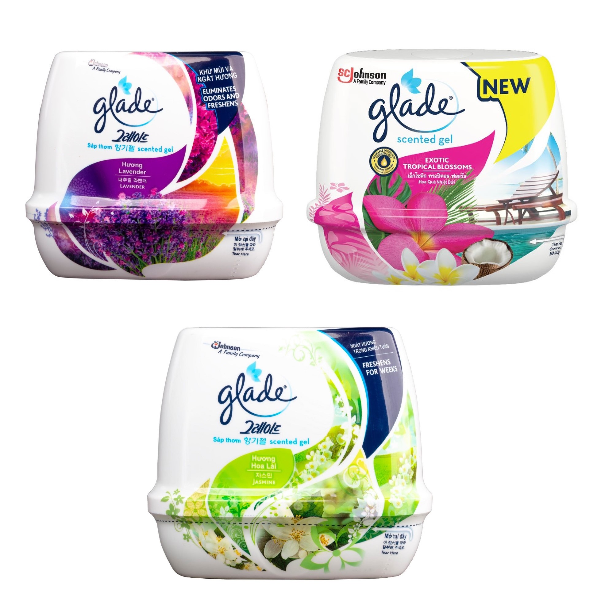 Sáp thơm để phòng, xe hơi khử mùi glade 180gr thái lan