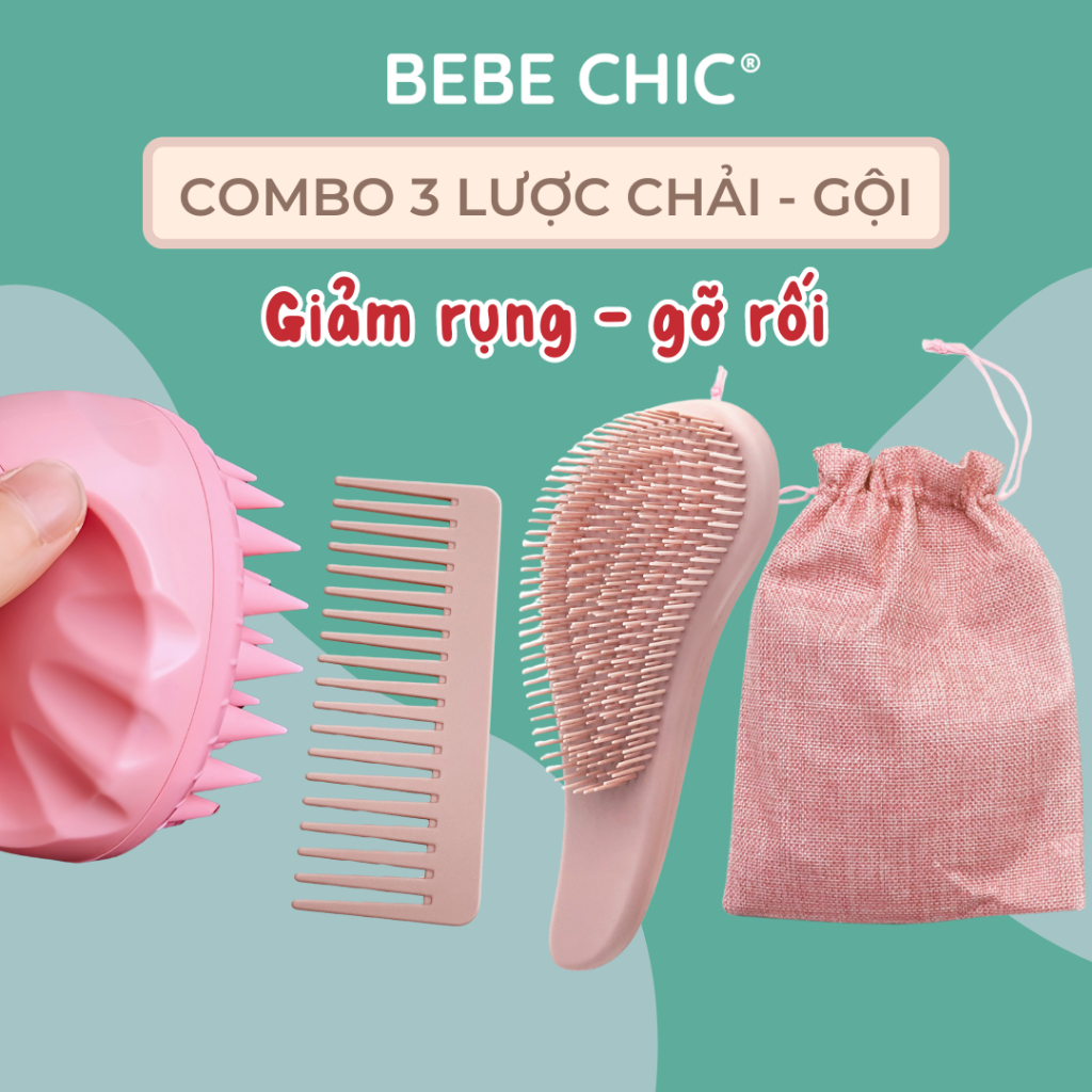 Lược gỡ rối tóc chuyên dụng và lược gội massage da đầu bebechic
