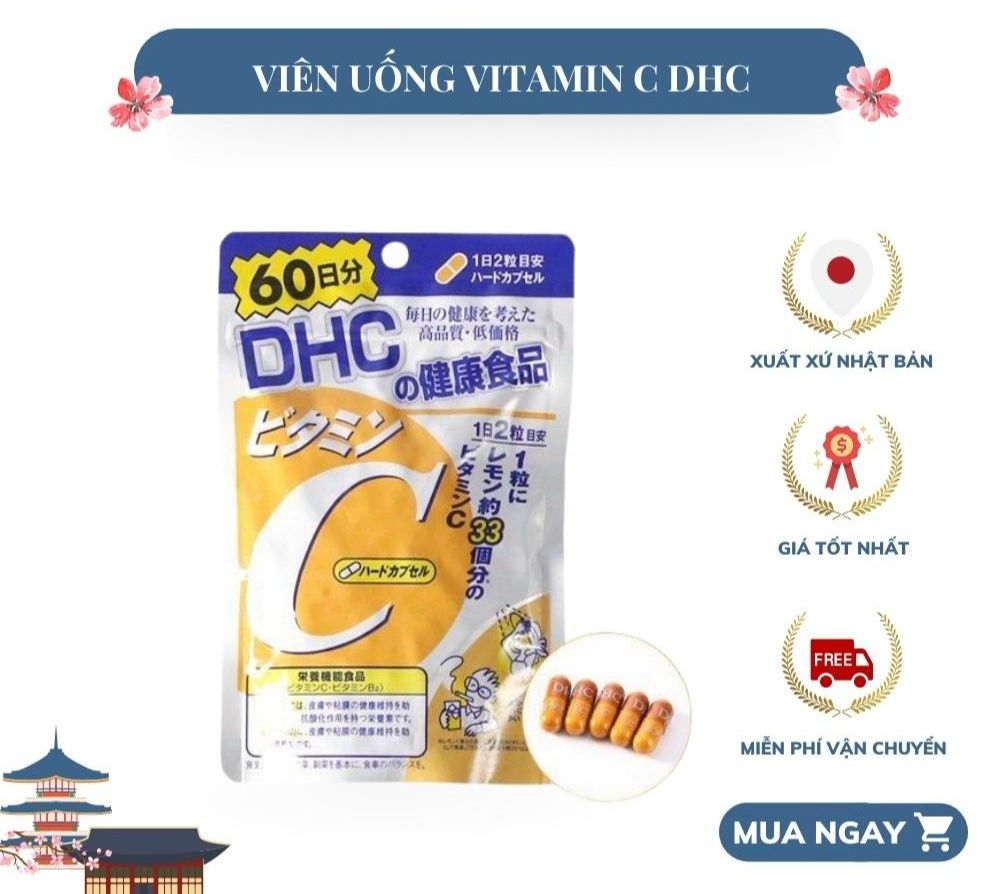 Viên uống vitamin C, bổ sung vitamin C DHC Nhật Bản 120 viên