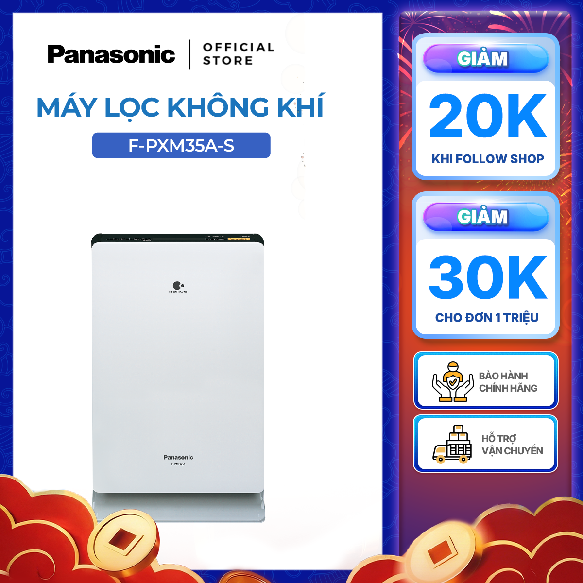 Máy lọc không khí Panasonic model F-PXM35A (công nghệ lọc nanoe™, cảm biến mùi)