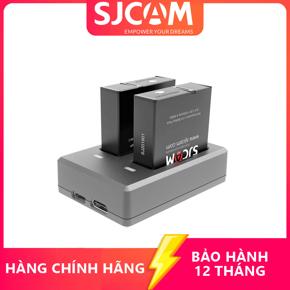 Dock sạc pin đôi dành cho camera hành trình SJCAM SJ9 / SJ10 - Hãng phân phối chính thức