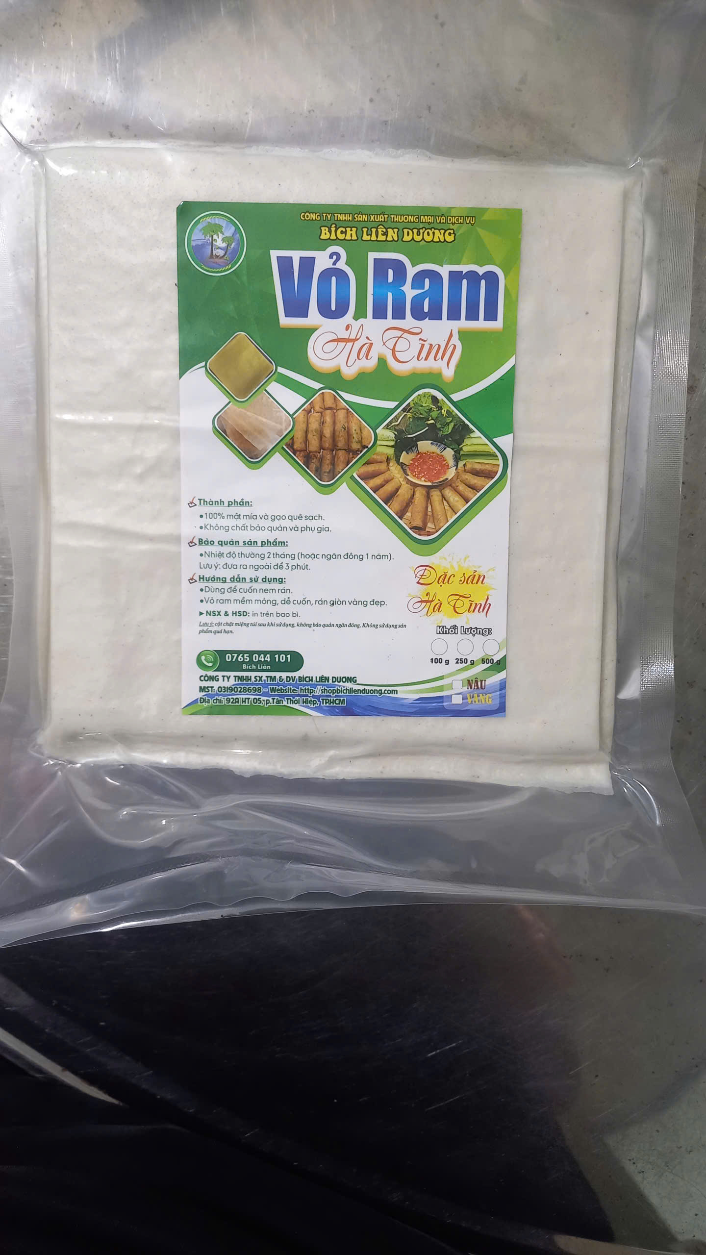 Combo 3kg (6 xấp 500g) Vỏ Ram Trắng Hà Tĩnh Dẻo Mềm Dễ Cuốn