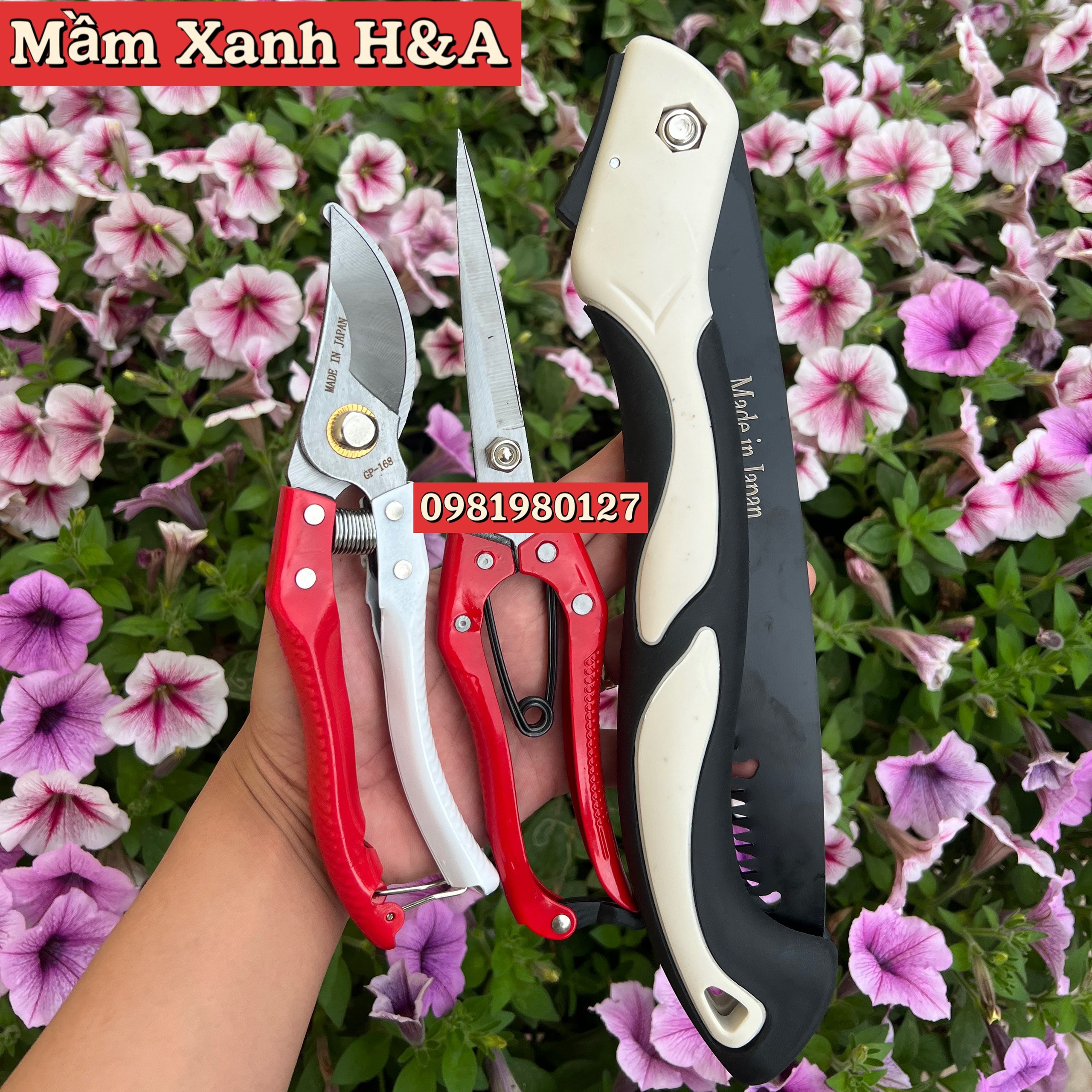 Set dụng cụ làm vườn, bộ 3 dụng cụ cắt tỉa cây cảnh, bonsai hàng nhật bản