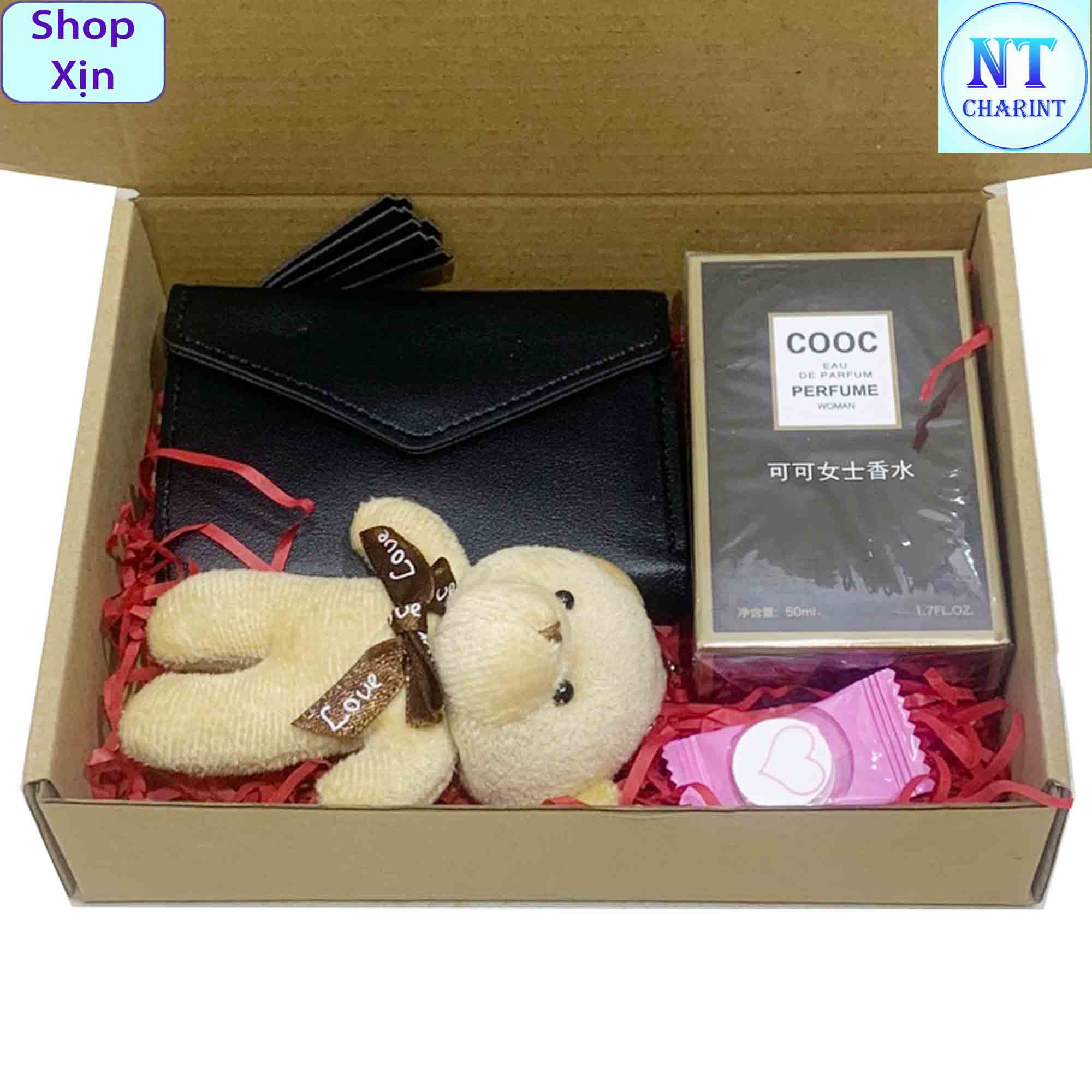 Women clutch handbag mini fresh fragrance French perfume purse with small bouquets and practical compressed towel birthday holiday gifts set - 6