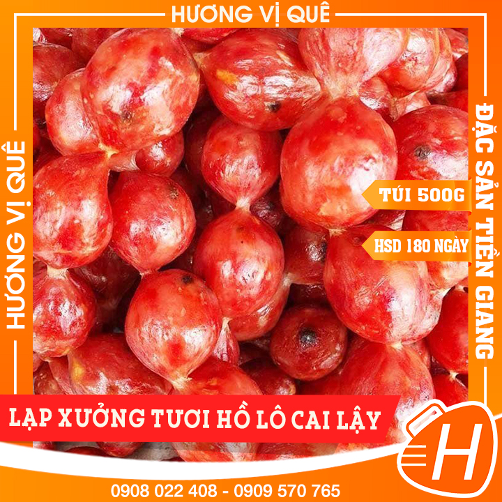 Lạp xưởng tươi hồ lô cai lậy - túi 500g - đặc sản tiền giang