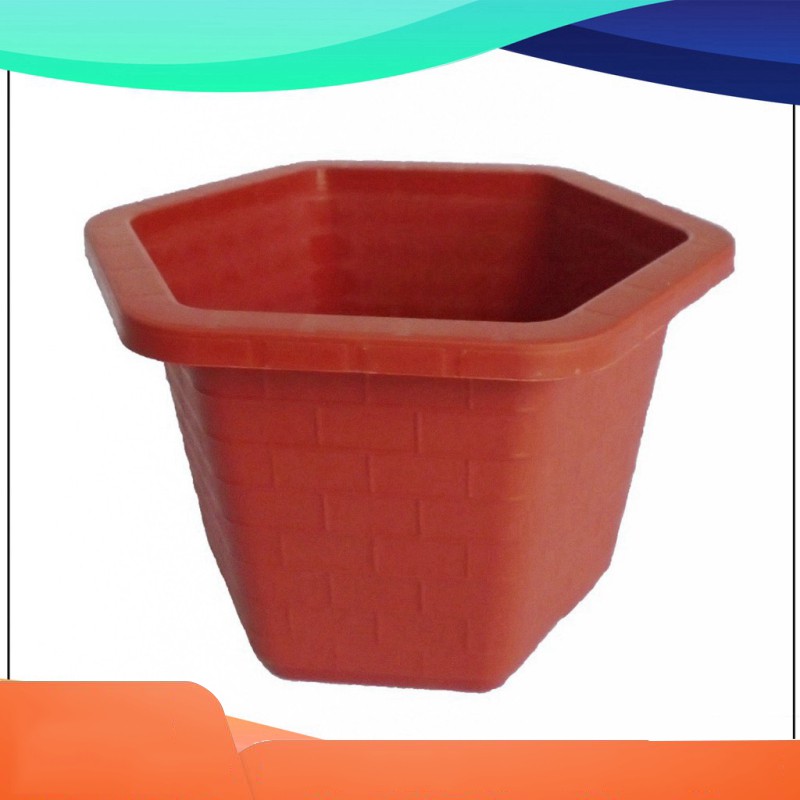 Combo 5 chậu lục giác đỏ gạch FA520