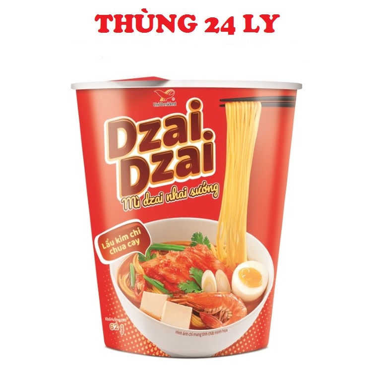 Thùng 24 ly mì dzai dzai siêu ngon vị lẩu kim chi
