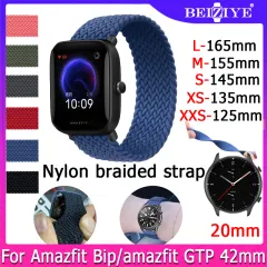 Dây đeo bện nylon 20MM cho Huami Amazfit Bip Đồng hồ thông minh Band Solo Loop Vòng đeo tay cho Amazfit GTR 42mm