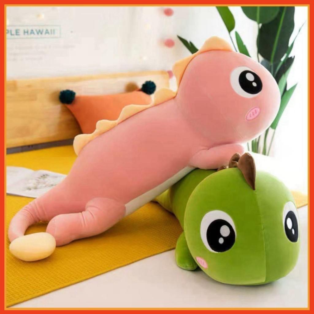 Gấu bông - gối ôm khủng long màu xanh - hồng size 35cm