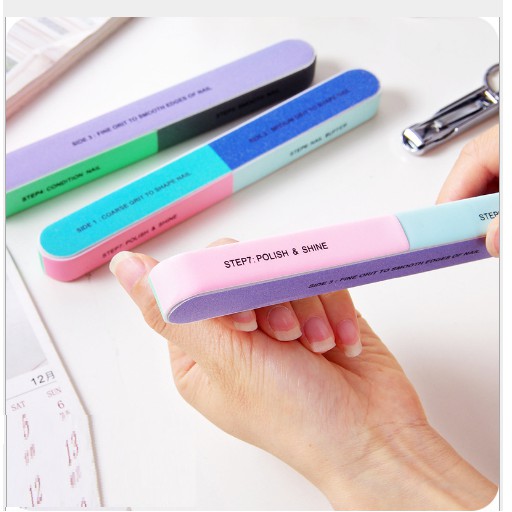 Combo 2 dụng cụ dũa móng, dũa móng tay 6 mặt