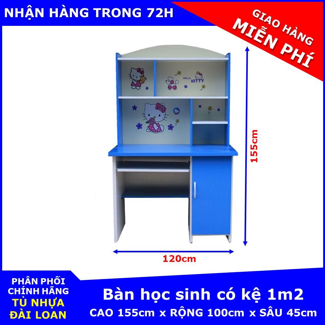 Bàn học sinh ngang 1m2 ( 120cm x 45cm x 155cm ) chất liệu nhựa Đài Loan cao cấp 2 lớp - KHÔNG CONG VÊNH - KHÔNG MỐI MỌT - KHÔNG ẨM MỐC - DỄ VỆ SINH - KHÔNG ĐỘC HẠI