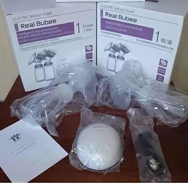 Máy Hút Sữa Điện Đôi Real Bubee Thiết Kế Nhỏ Gọn, Thông Minh Dễ Dàng Sử Dụng Có chế độ matxa, kích sữa 9 cấp, Tặng 5 Túi Trữ Sữa
