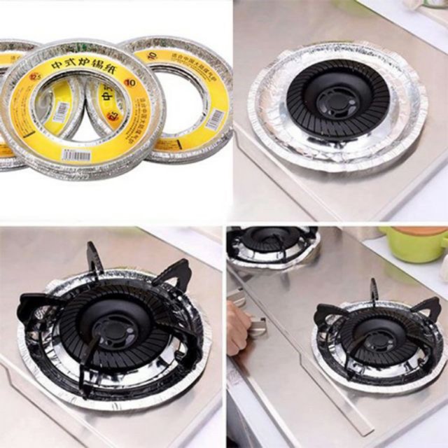 Sét 10 giấy bạc lót bếp ga