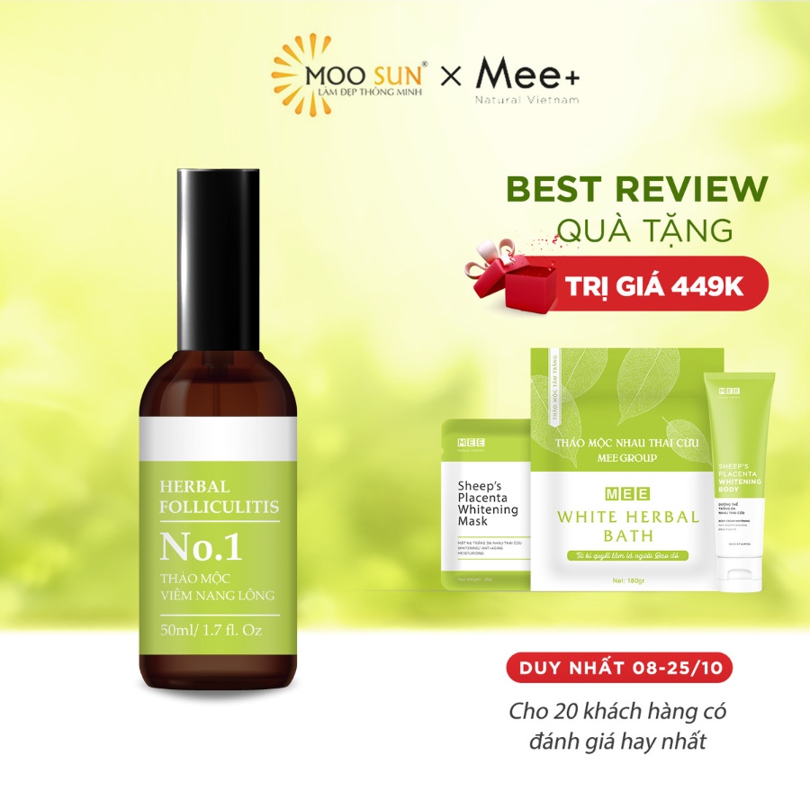 Xịt viêm nang lông, viêm lỗ chân lông - thảo mộc thiên nhiên mee natural 50ml
