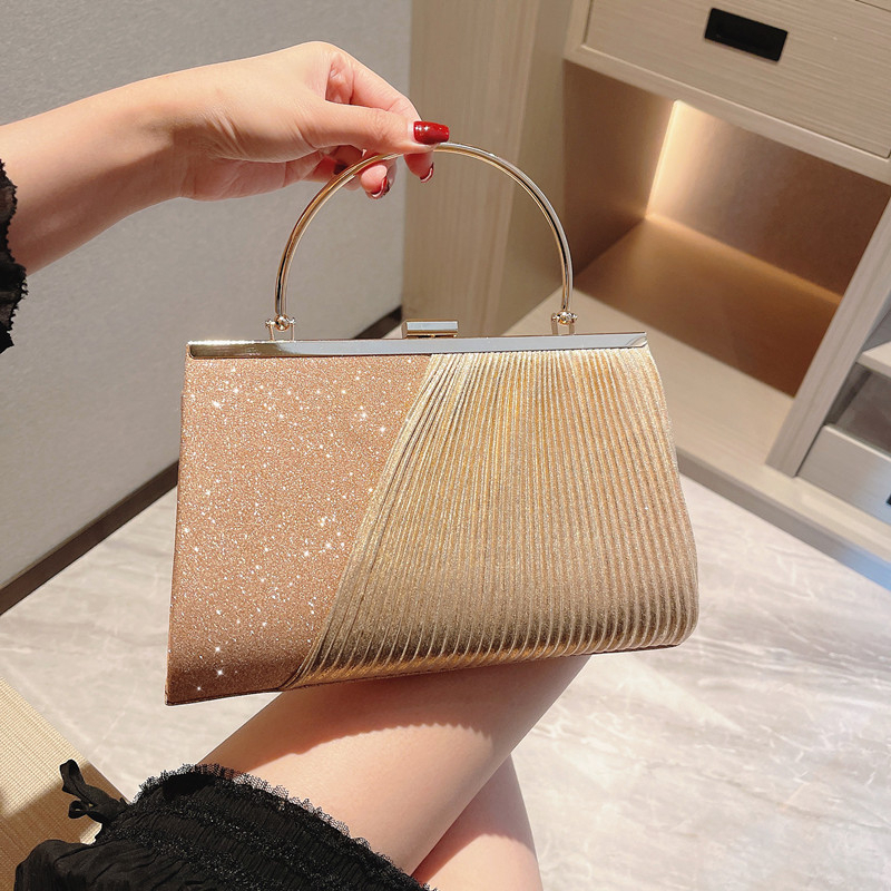 Clutch nữ dự tiệc có quai xách kim tuyến bag u cyn27