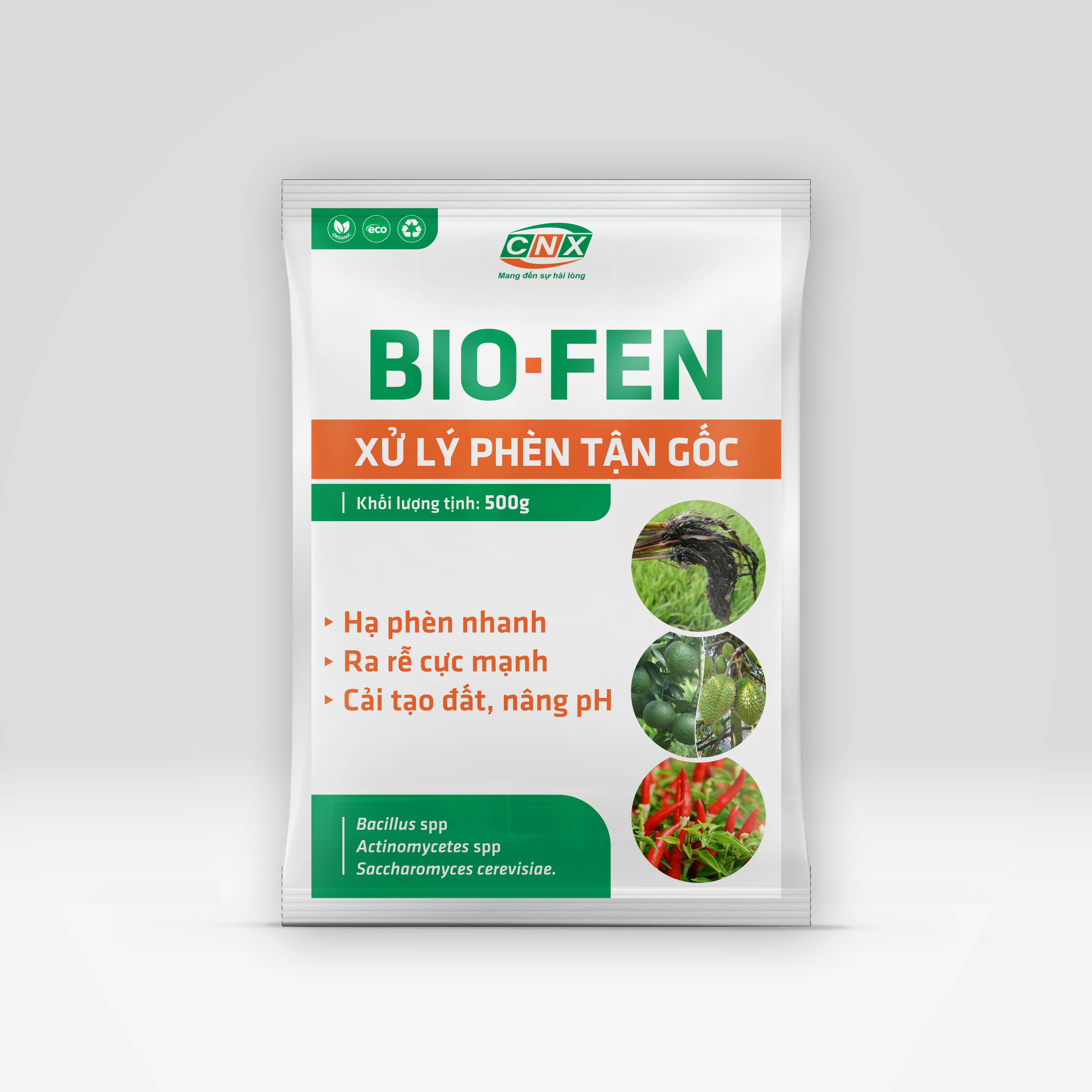 Phân vi lượng bio - fen hạ phèn, thau chua, rửa mặn tận gốc, tái tạo đất nhiễm phèn gói 500g