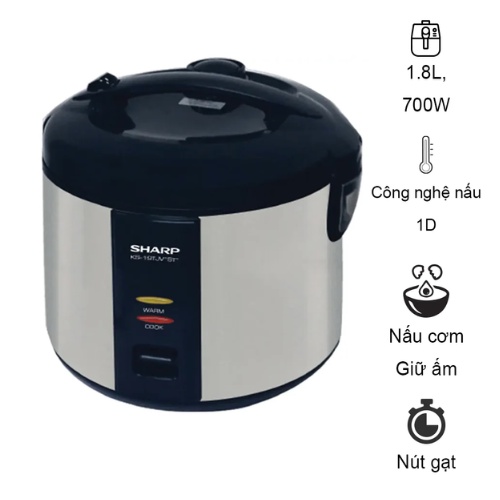 Nồi cơm điện nắp gài sharp ks-19tjvst - hàng chính hãng