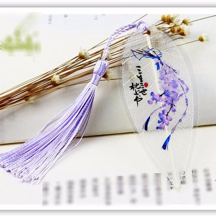 (19 mẫu) Bookmark gân lá cổ trang dây tuyến cosplay kẹp sách xinh xắn