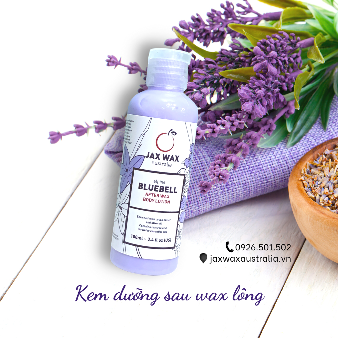 Kem dưỡng sau wax lông Jax Wax Bluebell nhập khẩu từ Úc, an toàn cho da sau waxing, triệt lông