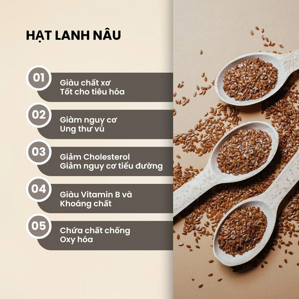 Hạt lanh nâu hữu cơ - siêu thực phẩm cho sức khỏe