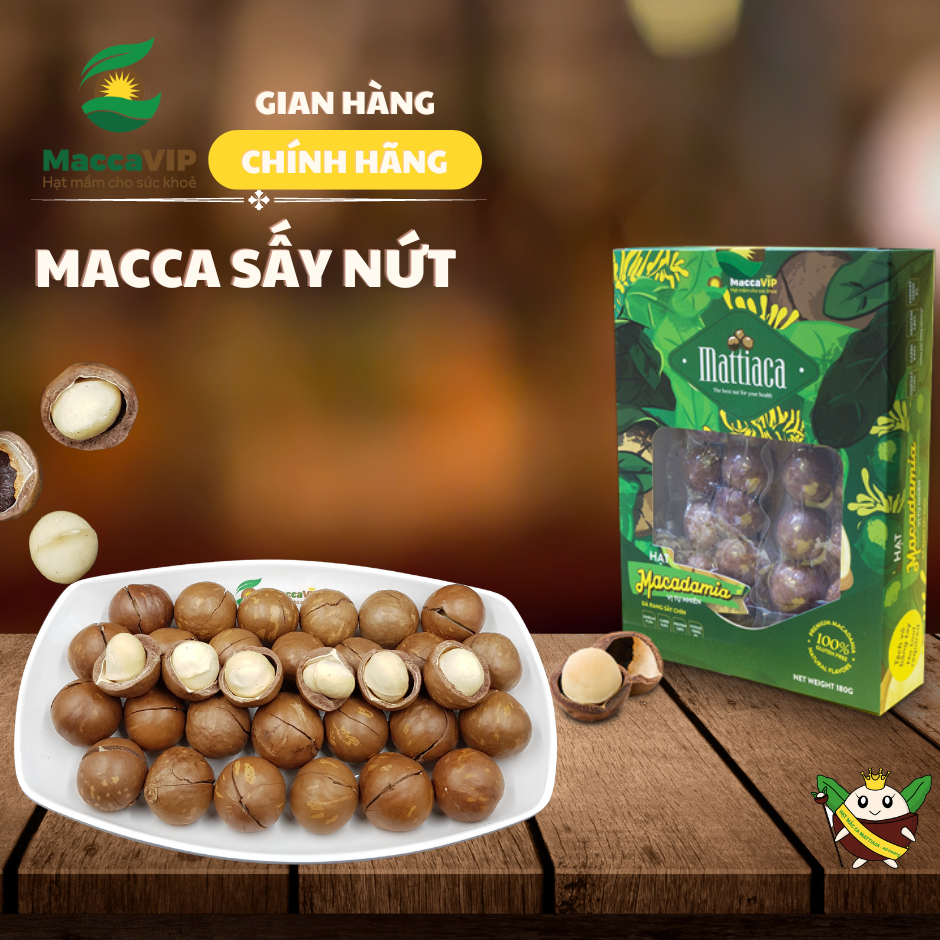 Hộp 180g hạt mắc ca đăk lăk - maccavip