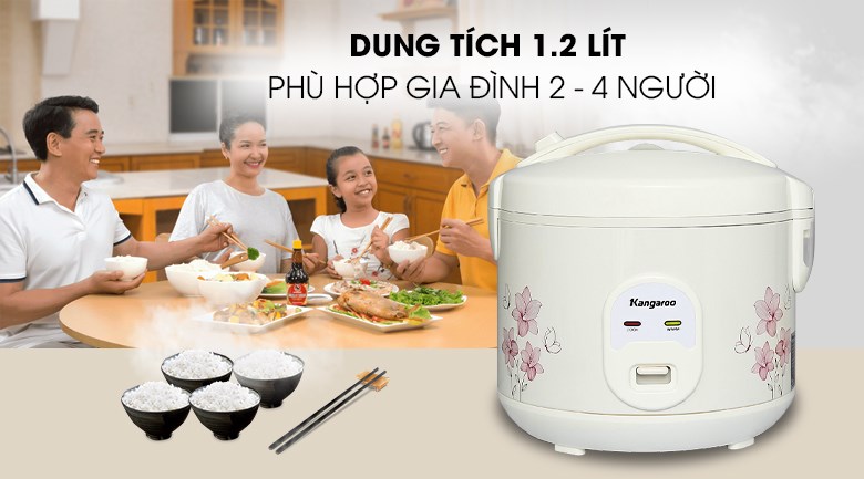 Nồi cơm điện nắp gài kangaroo 1.2 lít kg12rc1