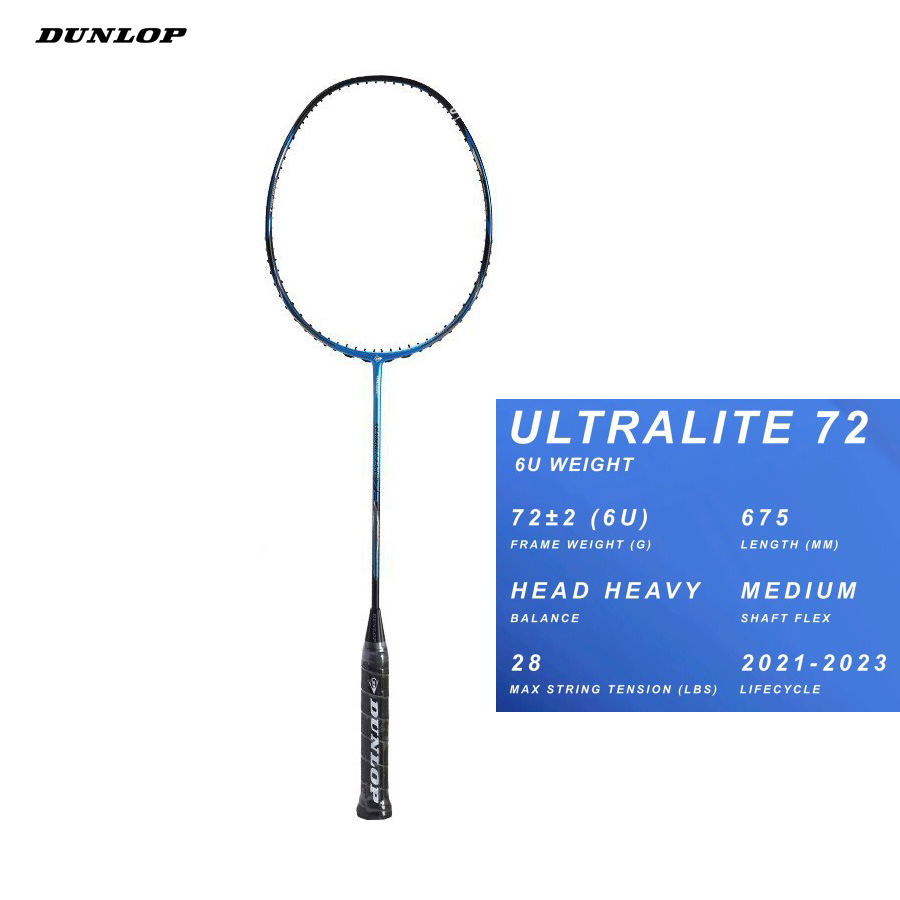 Vợt cầu lông Dunlop Dunlop Ultra lite 72 G6 - Vợt công - hàng nhập khẩu chính hãng - tặng kèm cuốn cán, bao đựng vợt