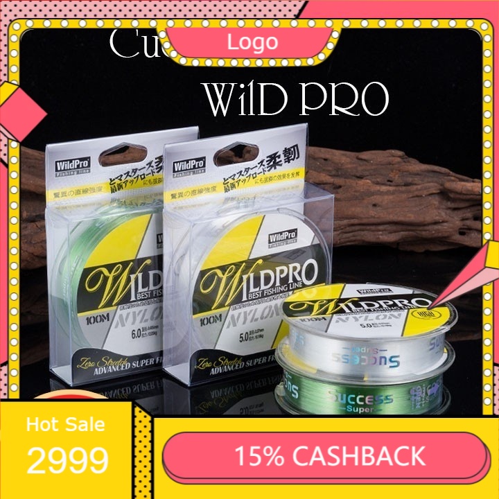 Dây cước câu cá WildPro dài 100m màu xanh nhạt -giá rẻ-