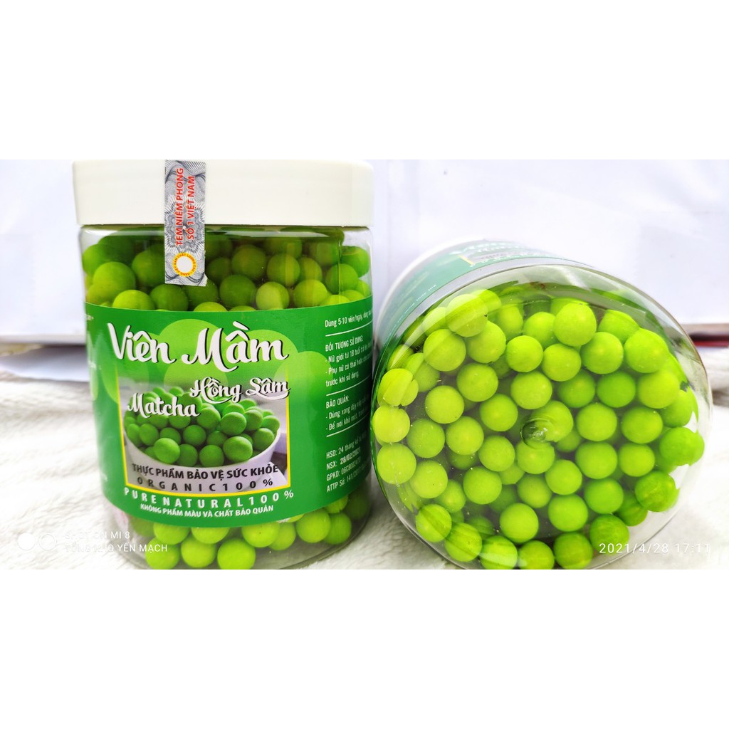 Viên mầm đậu nành, viên mầm hồng sâm matcha nở ngực, đẹp da, tăng sinh lý nữ có chứng nhận an toàn thực phẩm