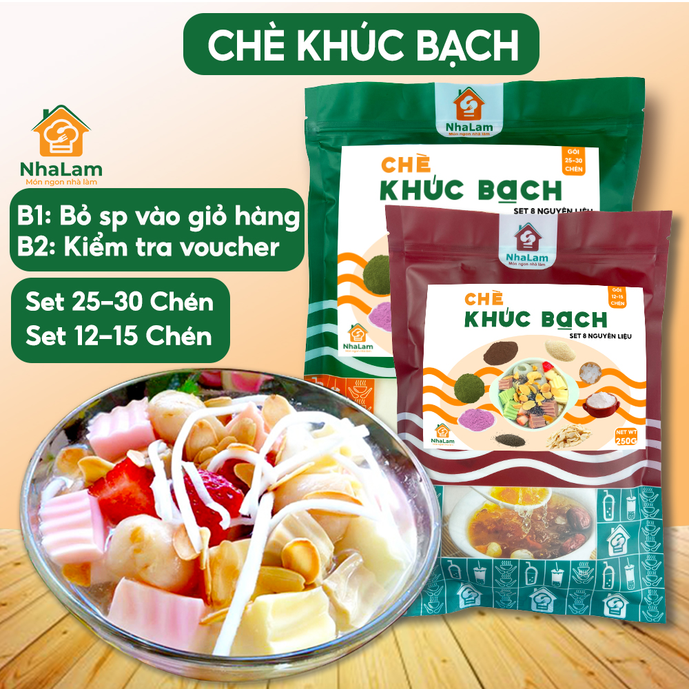 Chè khúc bạch set nguyên liệu 25-30 chén thơm ngon nhalam food - t3