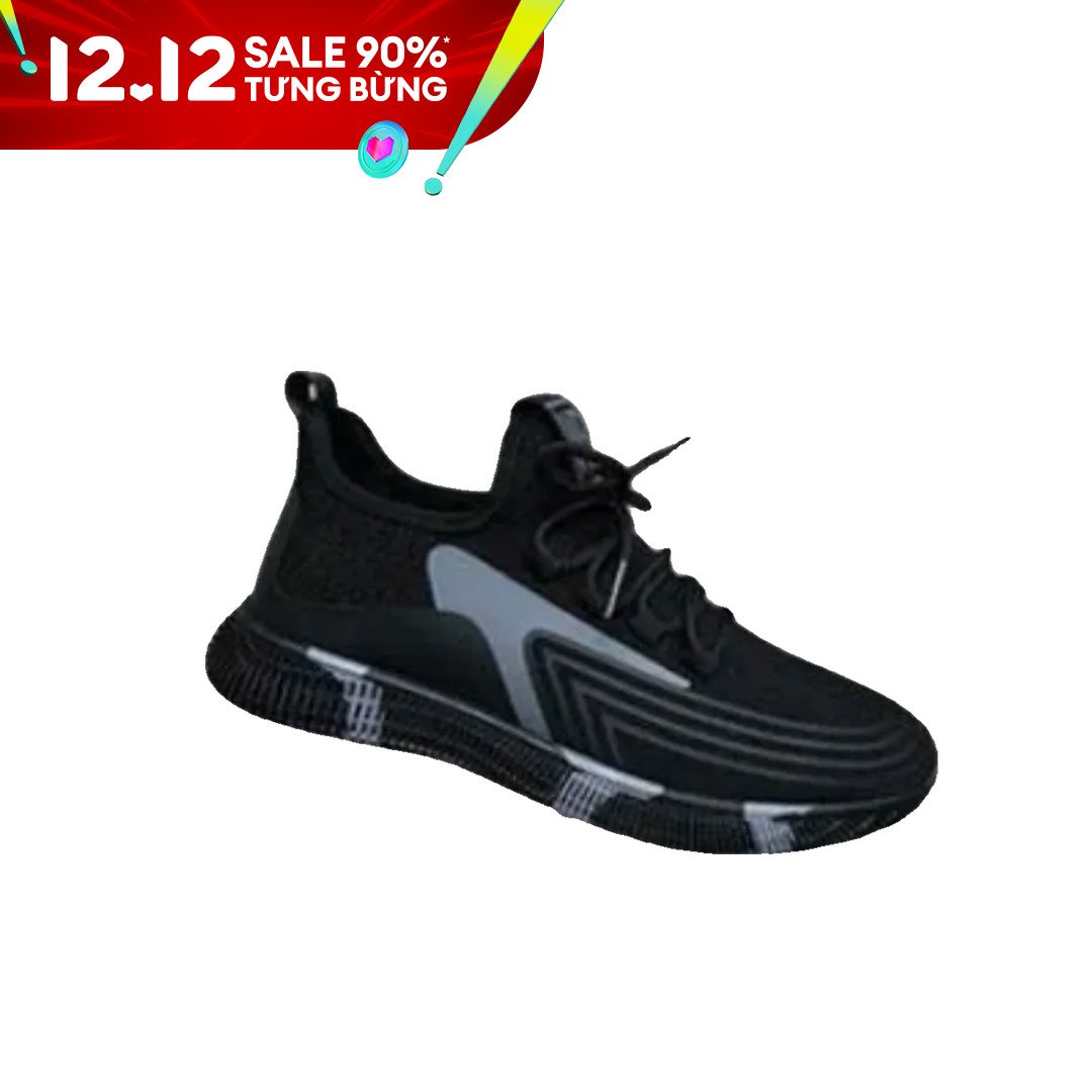 Giày sneaker thể thao nam - BB đen viền đỏ thoáng khí -
