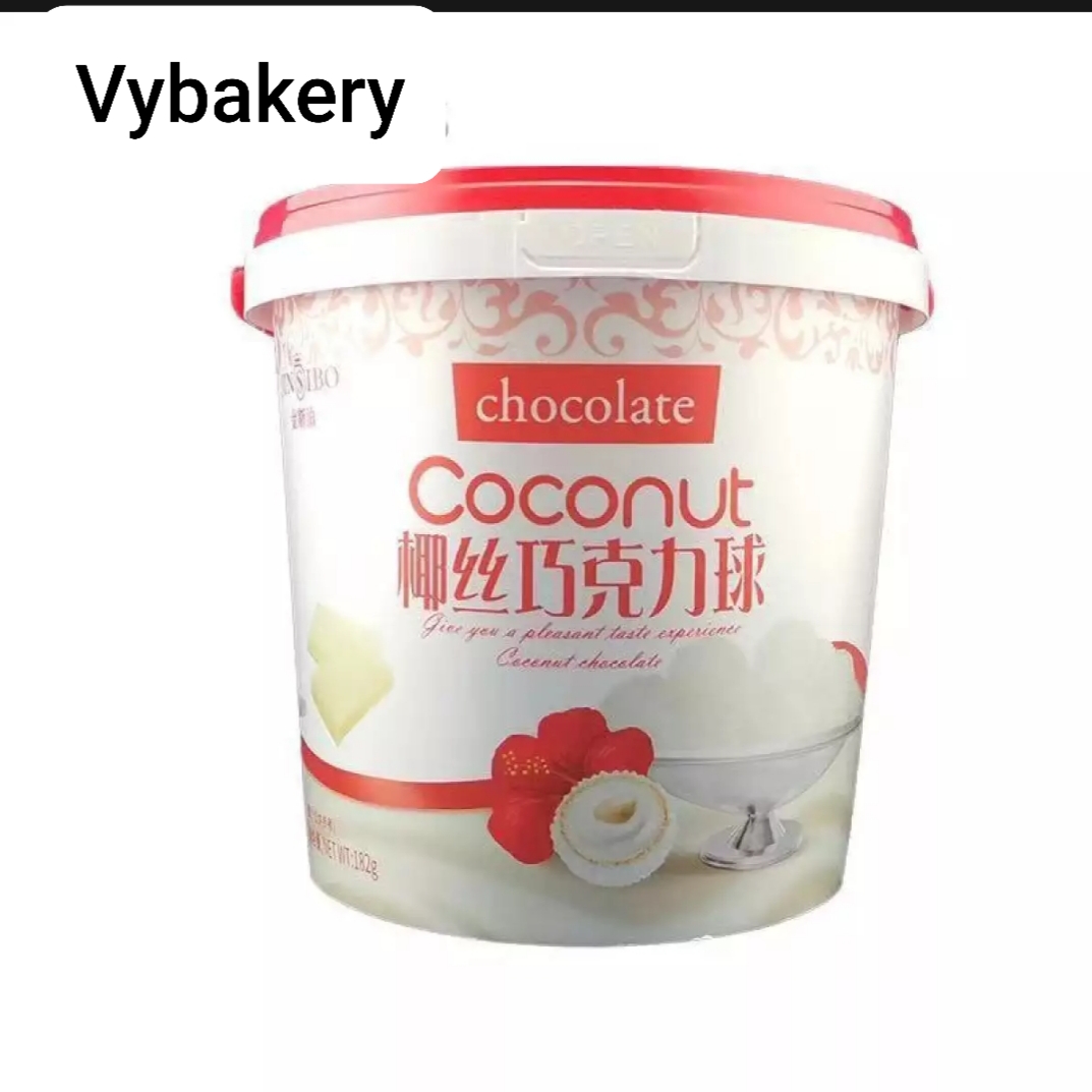 Viên Socola trắng phủ dừa bào sợi hộp 182gr