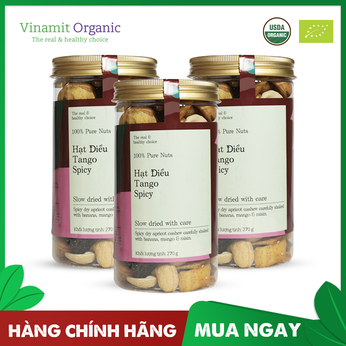 Hạt điều tango spicy vinamit 270g