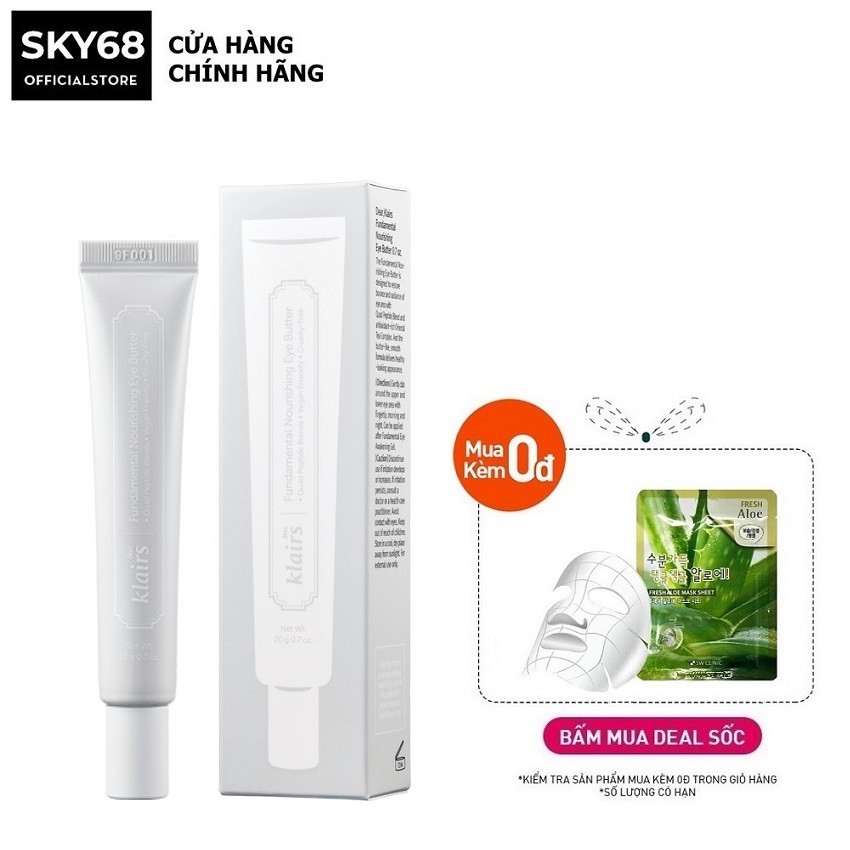 Kem Dưỡng Mắt Chống Lão Hóa Cấp Ẩm Giảm Nếp Nhăn Klairs Fundamental Nourishing Eye Butter 20g